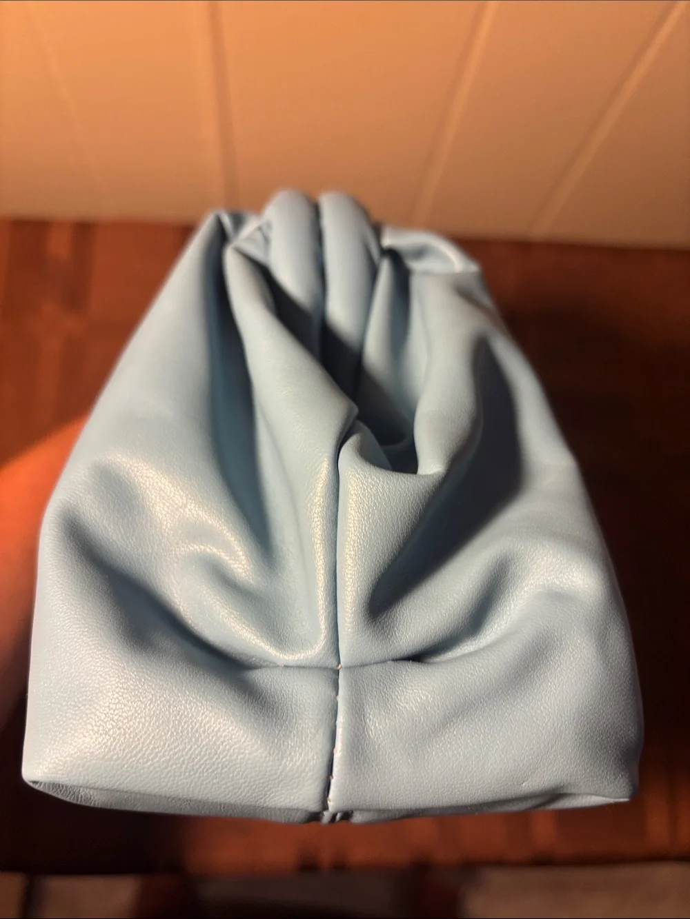 NWT Badgley Mischka Slouchy Cloud Clutch Bag with Chain Strap - Light Blue